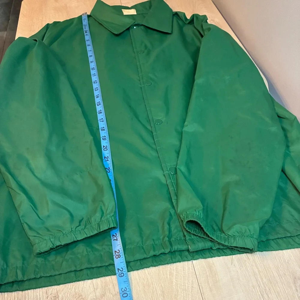 Vintage NSU Green Coaches Jacket Mens XL Nylon Snap Front Windbreaker 405